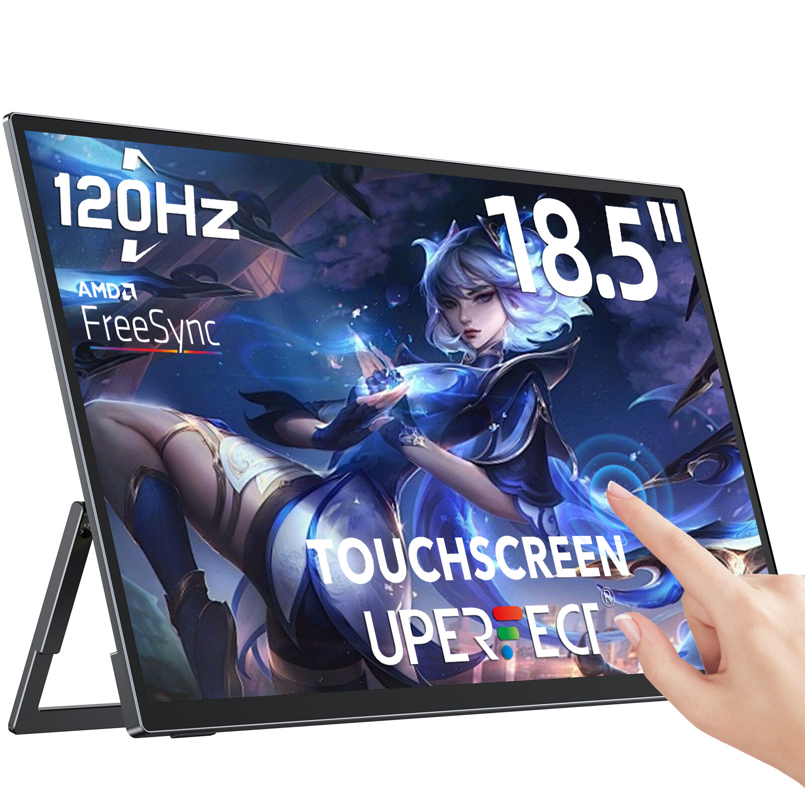 UPERFECT 18.5" 1920 x 1080 FHD Monitor 120Hz Portable Gaming Display Touchscreen