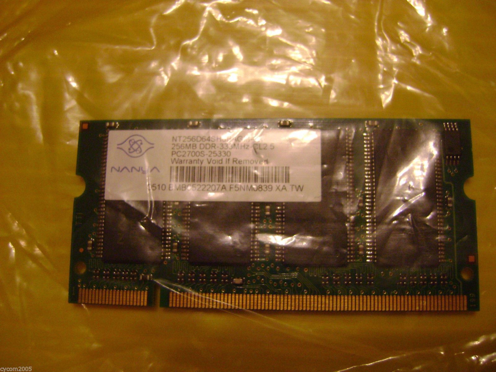 Nanya NT256D64SH8BAGM-6K 256MB DDR PC2700 333MHZ MEMORY RAM FOR LAPTOPS