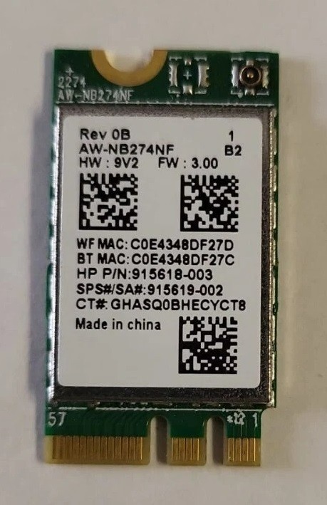 HP 17-by0021dx 17.3" WiFi Card RTL8723DE 915618-004 915619-002 Tested