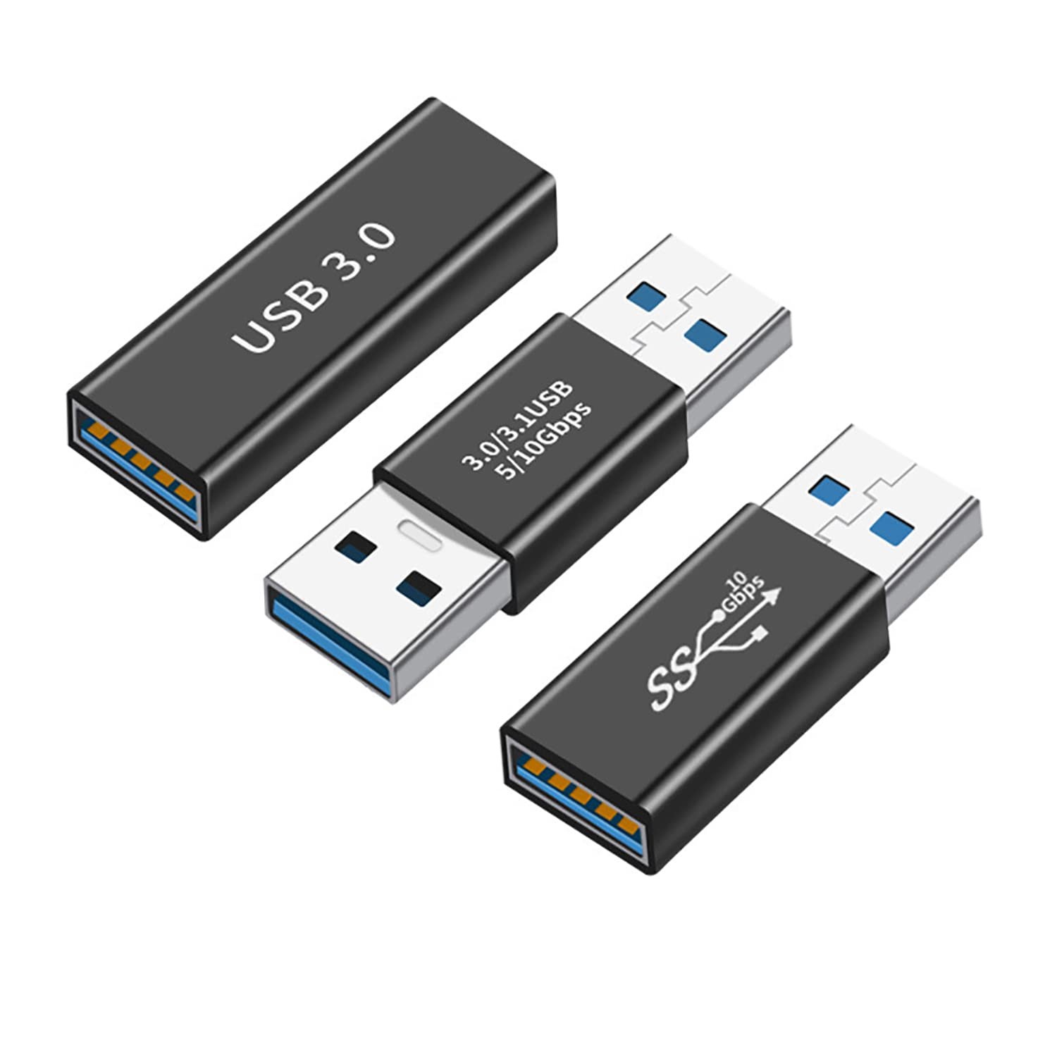 3kinds of USB 3.0 apters kit, Female to and Male black