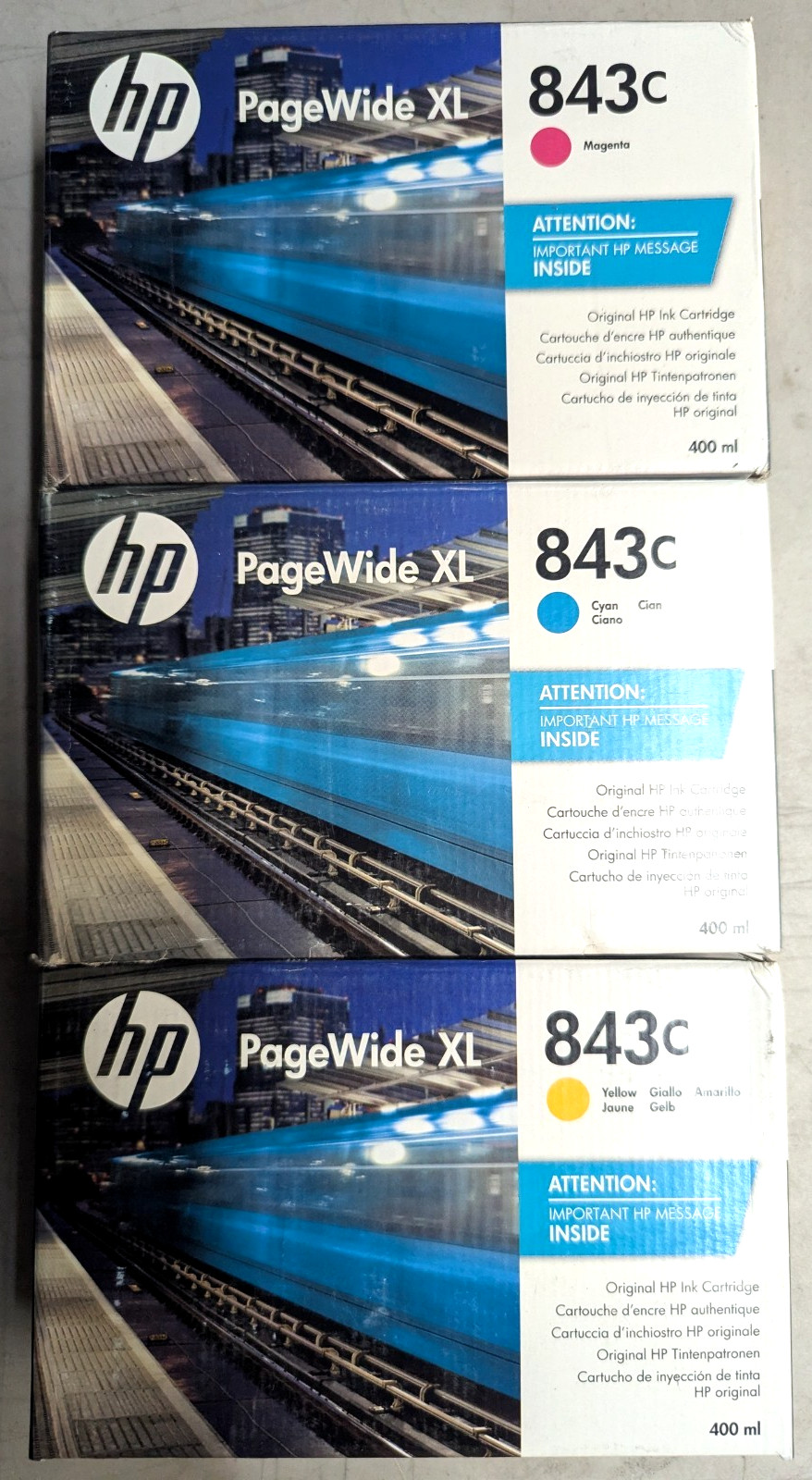 ✨HP 843C MCY PageWide XL Ink C1Q66A C1Q67A C1Q68A SEALED BOX 2024/2025 ✨