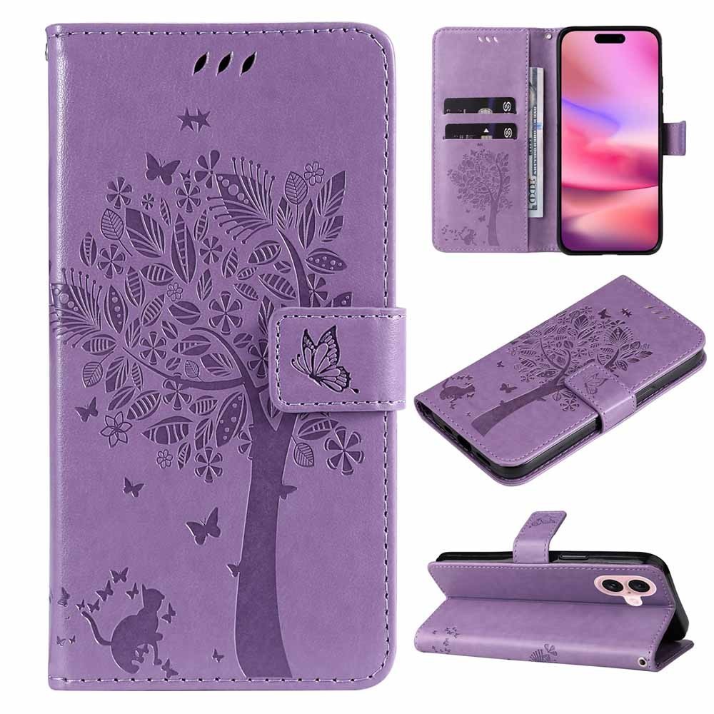 Flip Flower Butterfly Cat Card Wallet Phone Case For iPhone 17 16 Pro Max Air