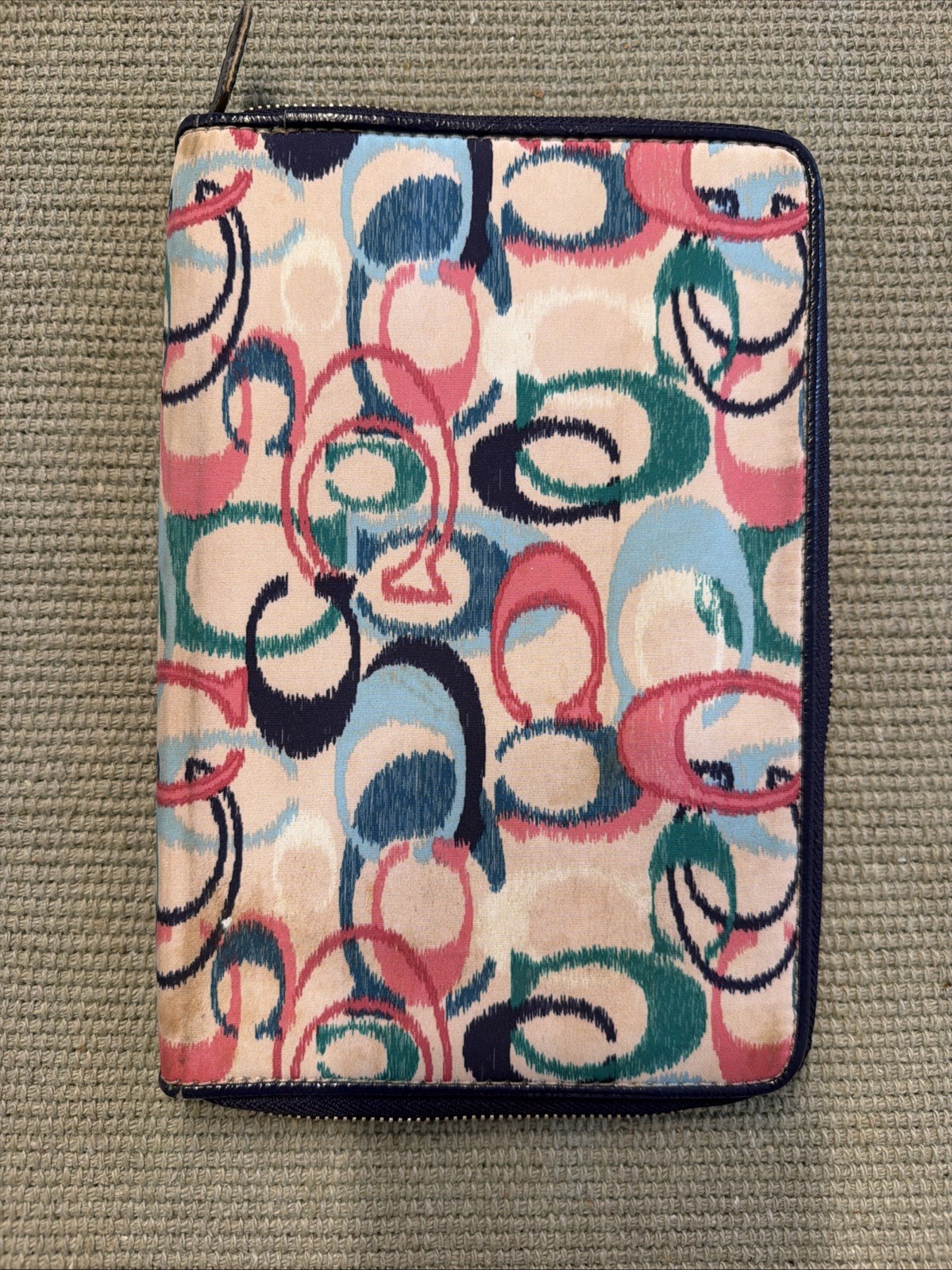 Vintage Coach Vintage Poppy Ikat Tablet Case Zipper