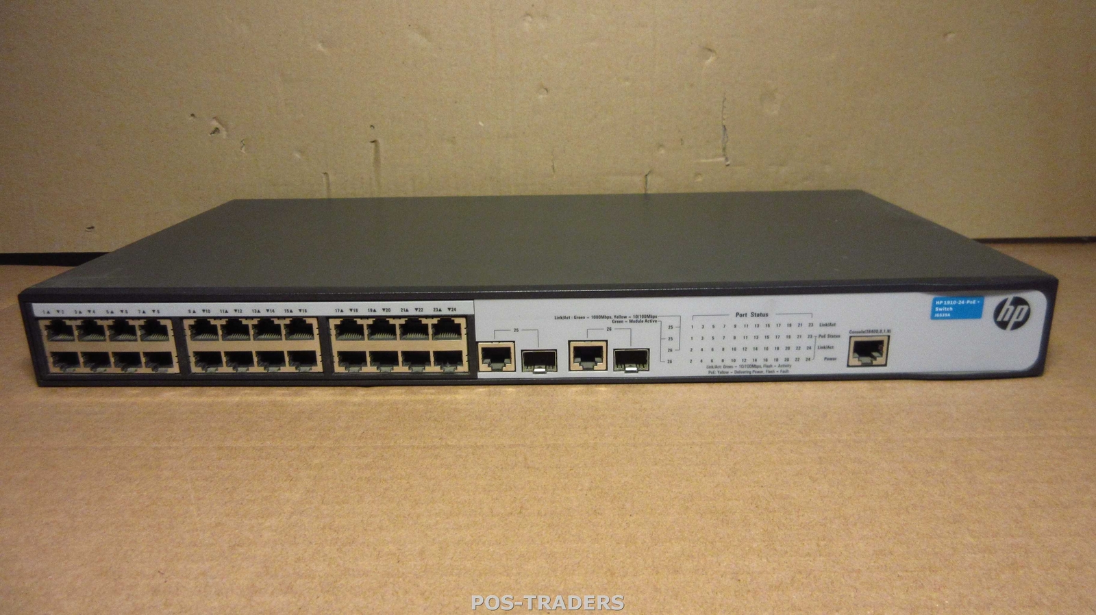 HP JG539A OfficeConnect 1910 24 PoE+ Switch 24x 10/100 + 2x Gigabit/SFP + EARS