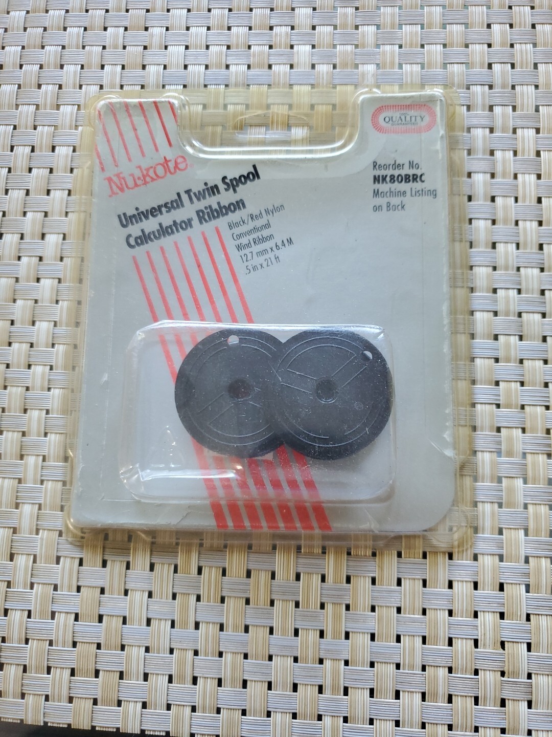 Nu-kote Universal Twin Spool Calculator Ribbon NK80BRC Black Red