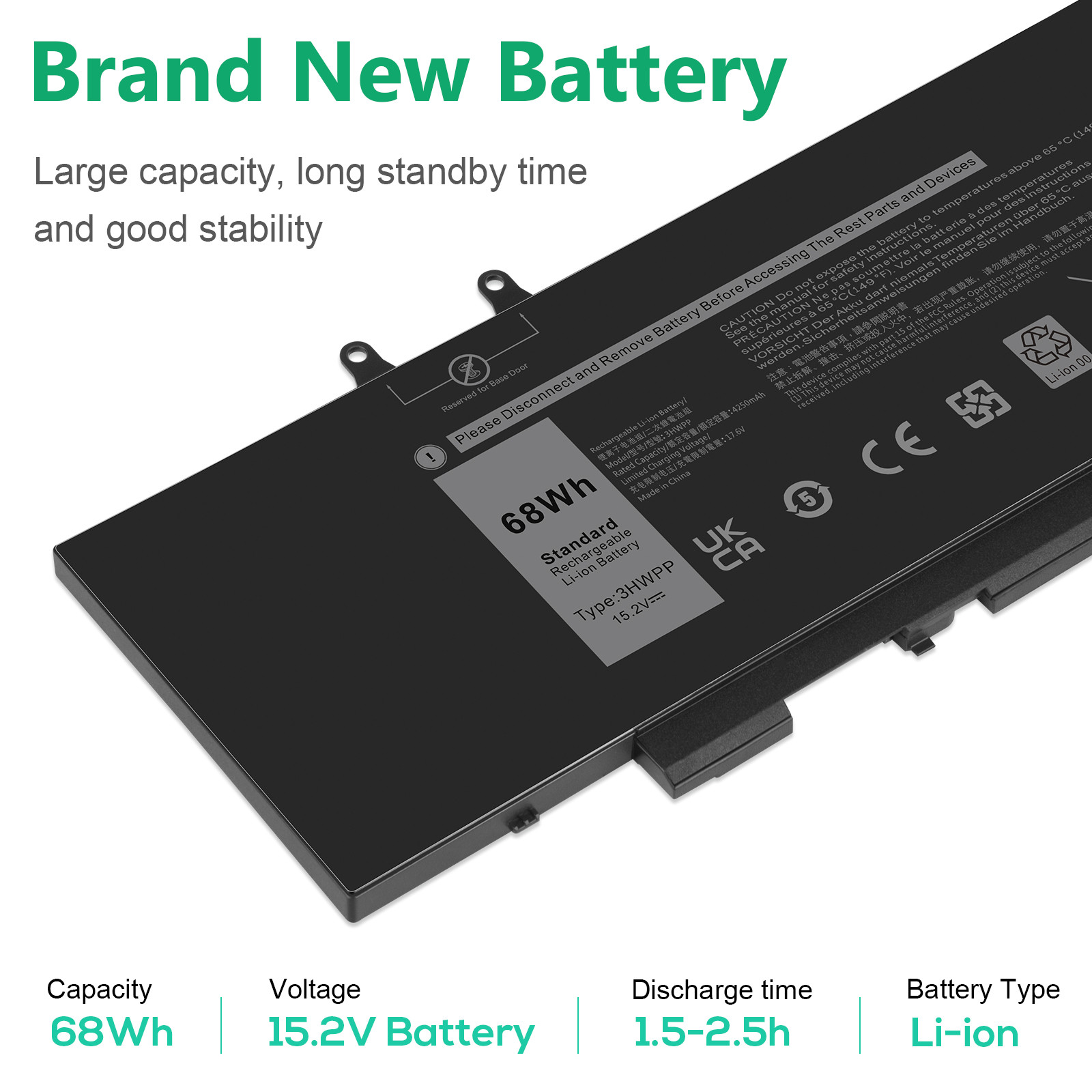 🧡LOT 1-30X 3HWPP Battery For Dell Latitude 5501 5401 5511 5510 5411 5410 68Wh