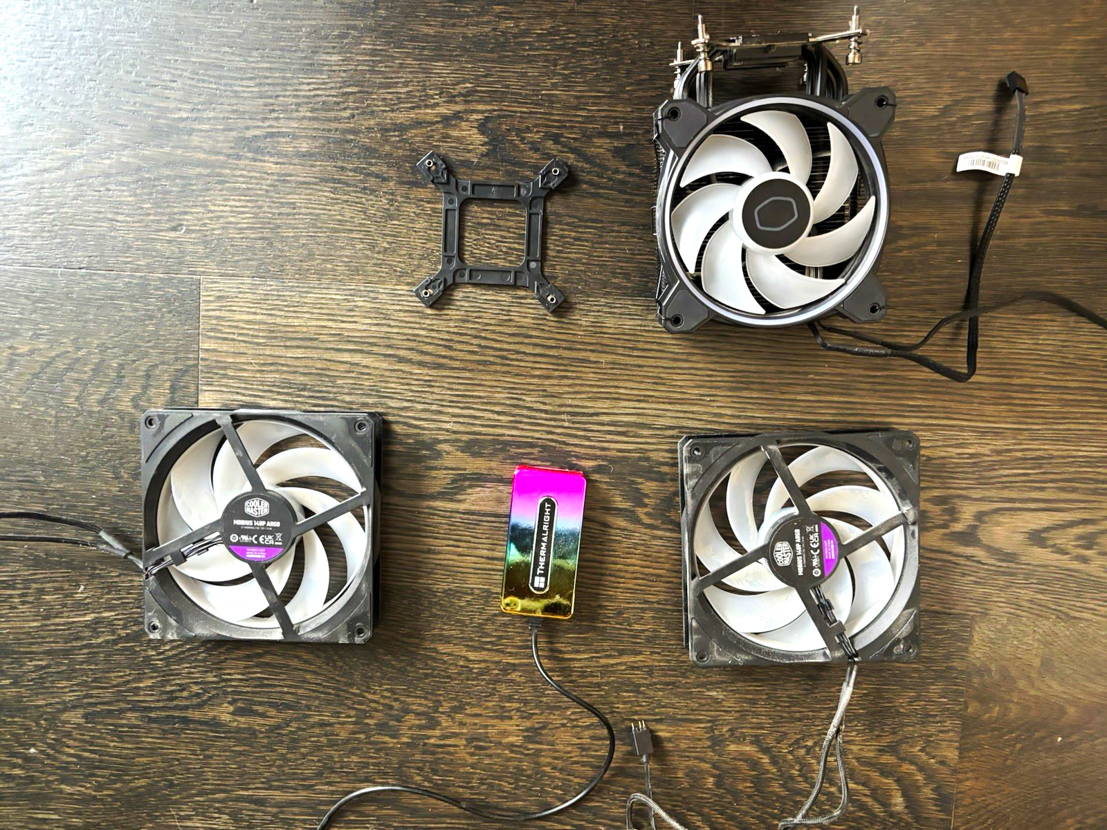 Cooler Master Fan Bundle: 2x 140mm Case Fans + CPU Fan + RGB Controller (Used)
