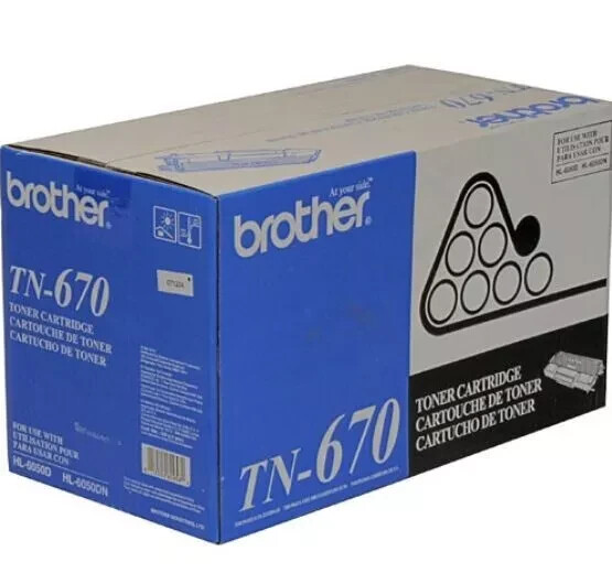 New GENUINE Brother TN-670 TN670 High Yield Toner Cartridge for HL6050 HL6050DN
