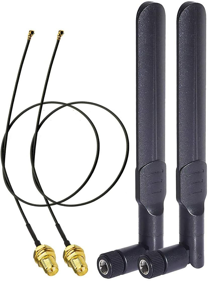 2x Dual Band WiFi Antenna & MHF4 Cable For M.2 NGFF Intel WiFi Adapter Laptop