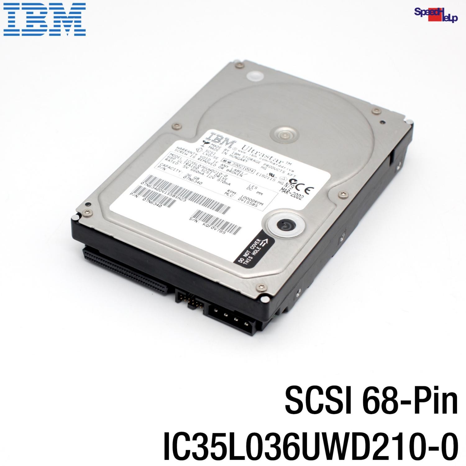 IBM ULTRASTAR IC35L036UWD210-0 36GB 3.5in 68-Pin SCSI 10K RPM Internal HDD