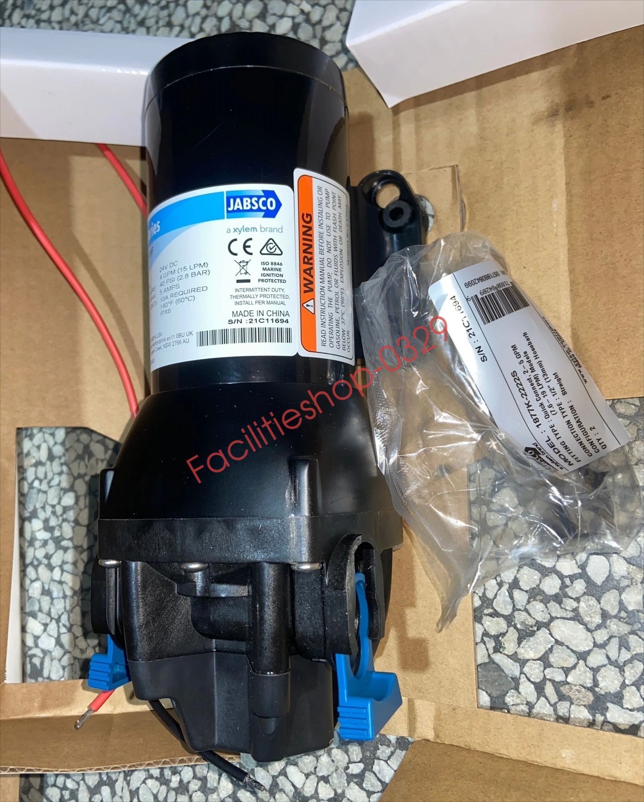 1pcs JABSCO Xylem Marine Parts Fresh Water Pump Q402J-115S-3A 24V DHL/FedEx