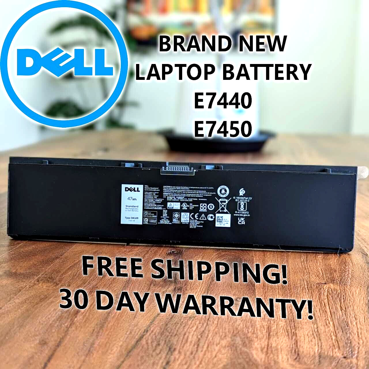 Genuine Dell Latitude E7440 E7450 4 Cell Battery 47Wh G95J5 3RNFD CJW7D 909H5