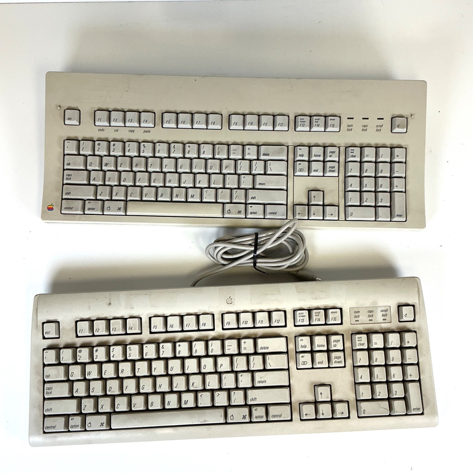 Pair (2) Apple Design & Extended Macintosh Desktop Keyboards Models M2980 M0115