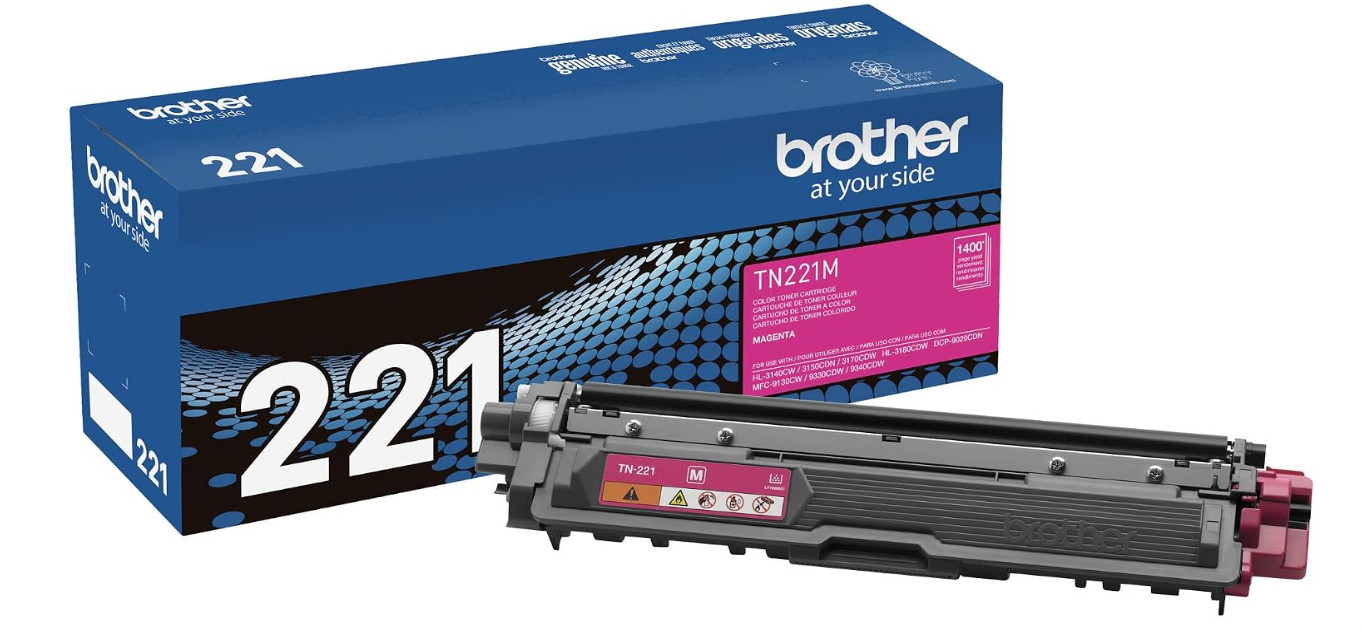 Brother TN221M Magenta Toner Genuine OEM Standard Yield 1400 Pages New