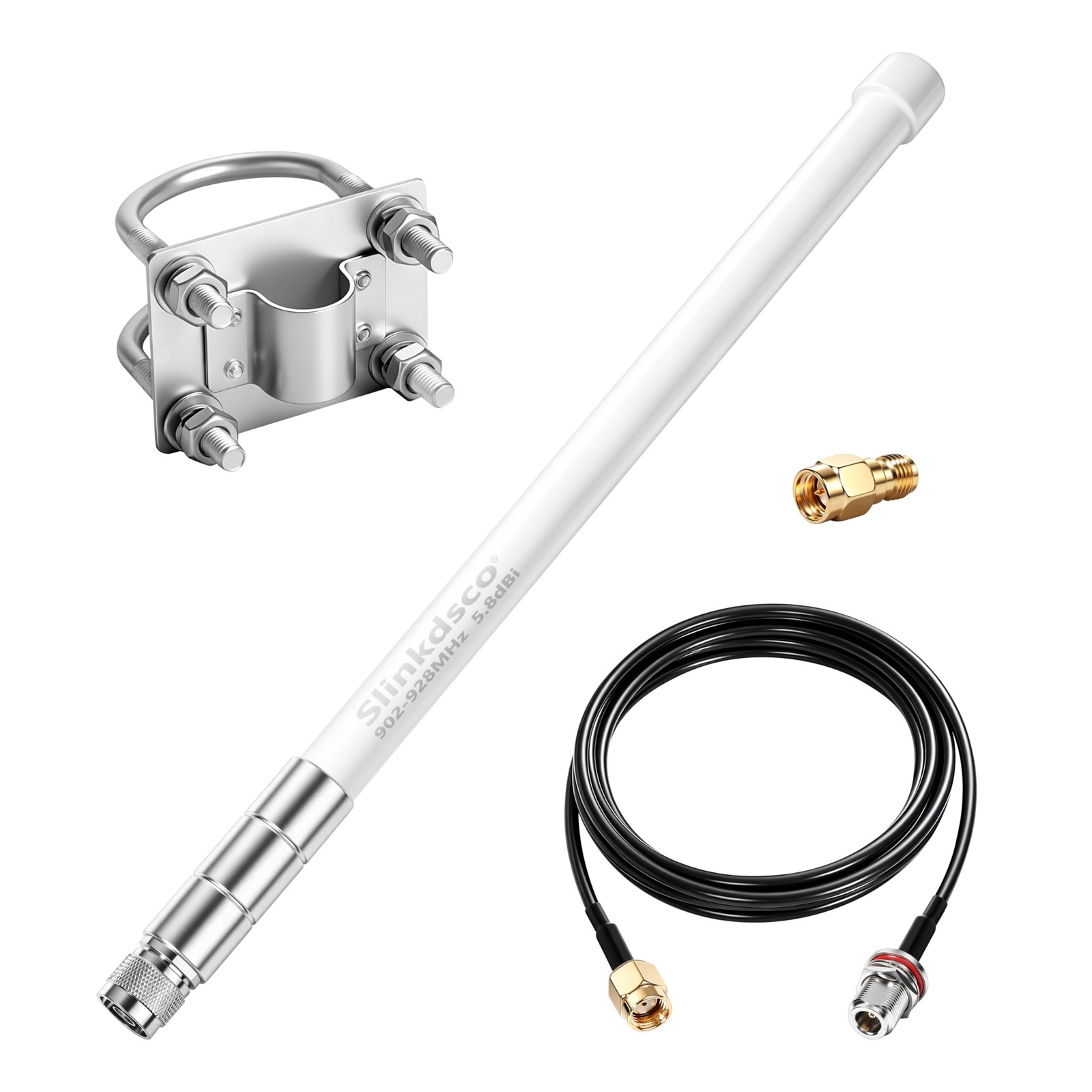 Waterproof 5.8dBi Meshtastic Lora 915MHz Fiberglass Antenna 20Ft Extension Cable