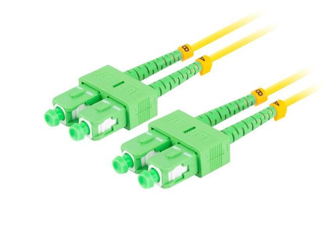 Patchcord światłowodowy Lanberg SM SC/APC-SC/APC DUPLEX 3.0mm LSZH G657A1 15m żó