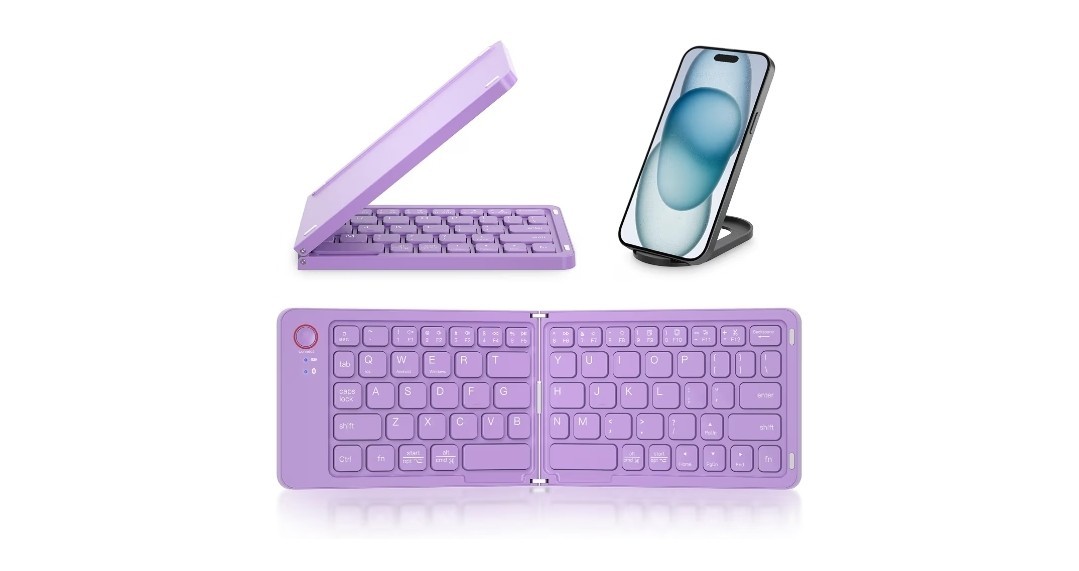 I98i Folding wirless keyboard with phone holder & Charger ( No Phone ) #268