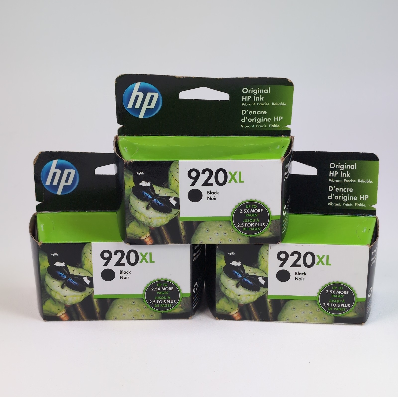 NEW 3 Genuine HP 920XL OfficeJet Black Ink Cartridge Exp 11/2023
