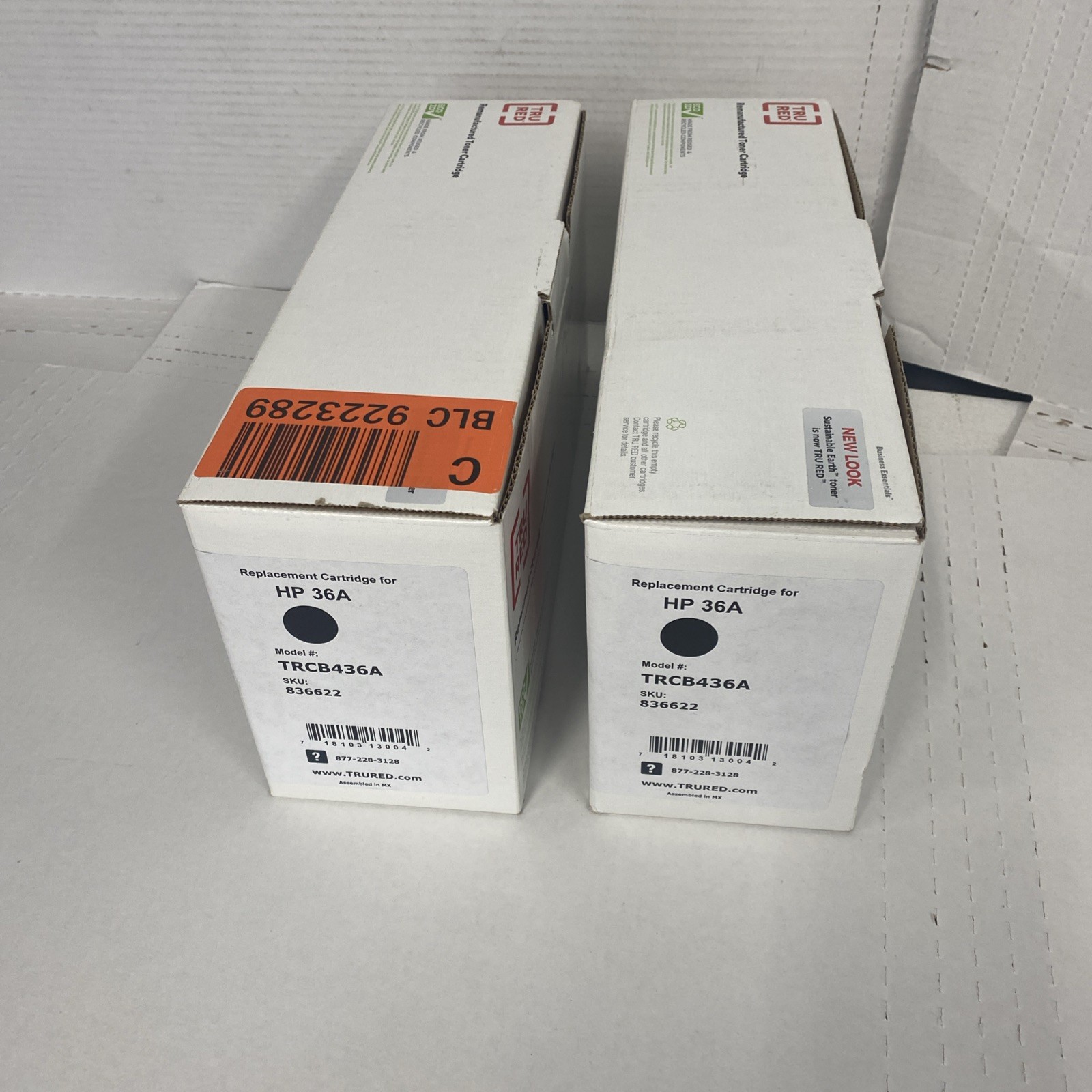 QTY 2 TRU RED Reman BLACK Toner Cartridge Replacement HP 36A BRAND NEW SEALED
