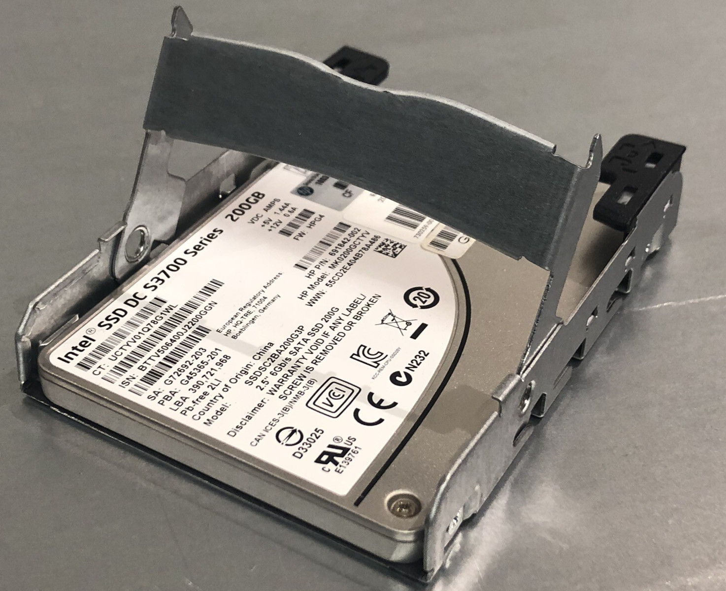 Intel HP 200GB S3700 SSD 2.5 SFF SL160 SL170 SL230s SL250s SL165z G6 G7 G8 HPE
