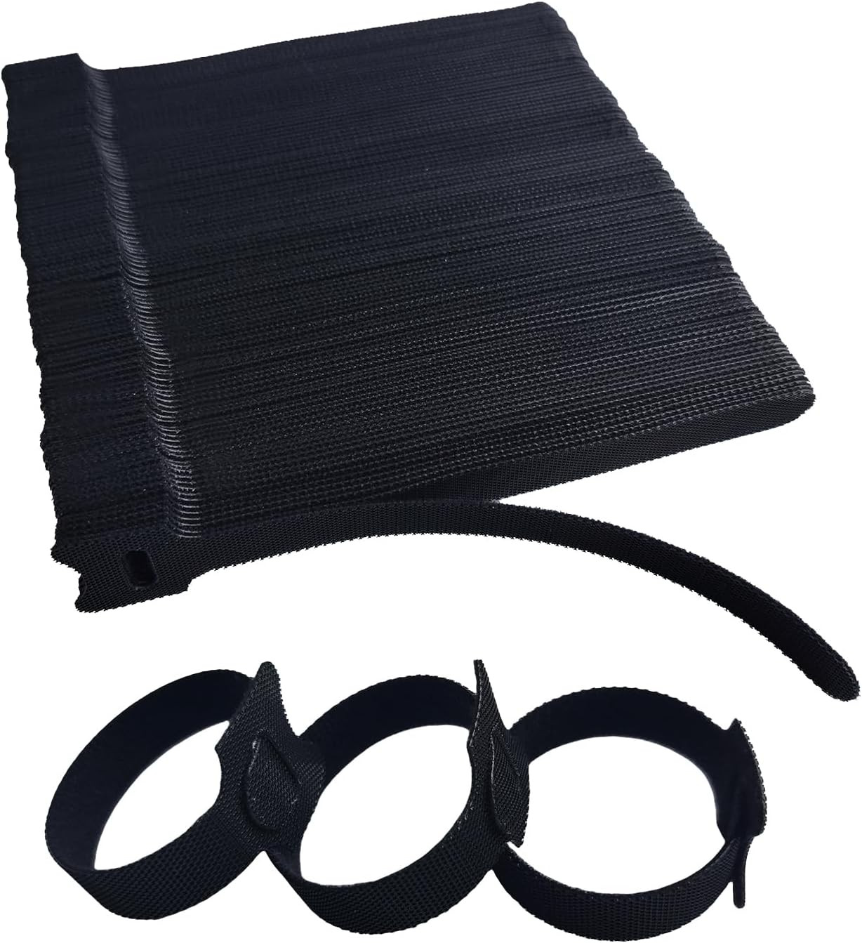 200 PCS 6 Inches Black Reusable Cable Ties, Adjustable Cord Straps, Cable Organi