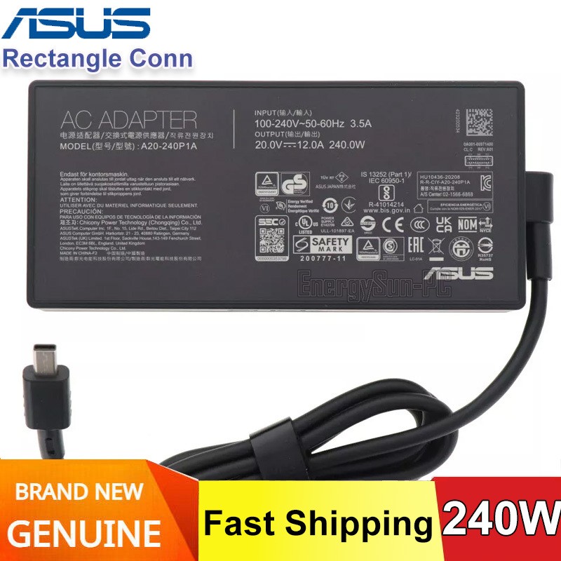 240W Original ASUS GA403UP-CS96 GA403WR-XS97 ROG Zephyrus G14 Charger A20-240P1A