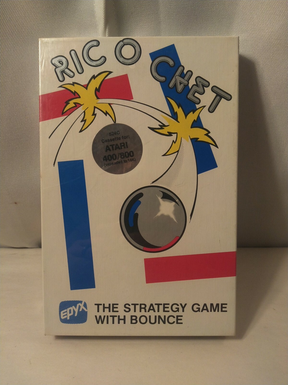 New Factory Sealed Epyx Ricochet Atari 400/800 TRS-80 Cassette CIB 1981
