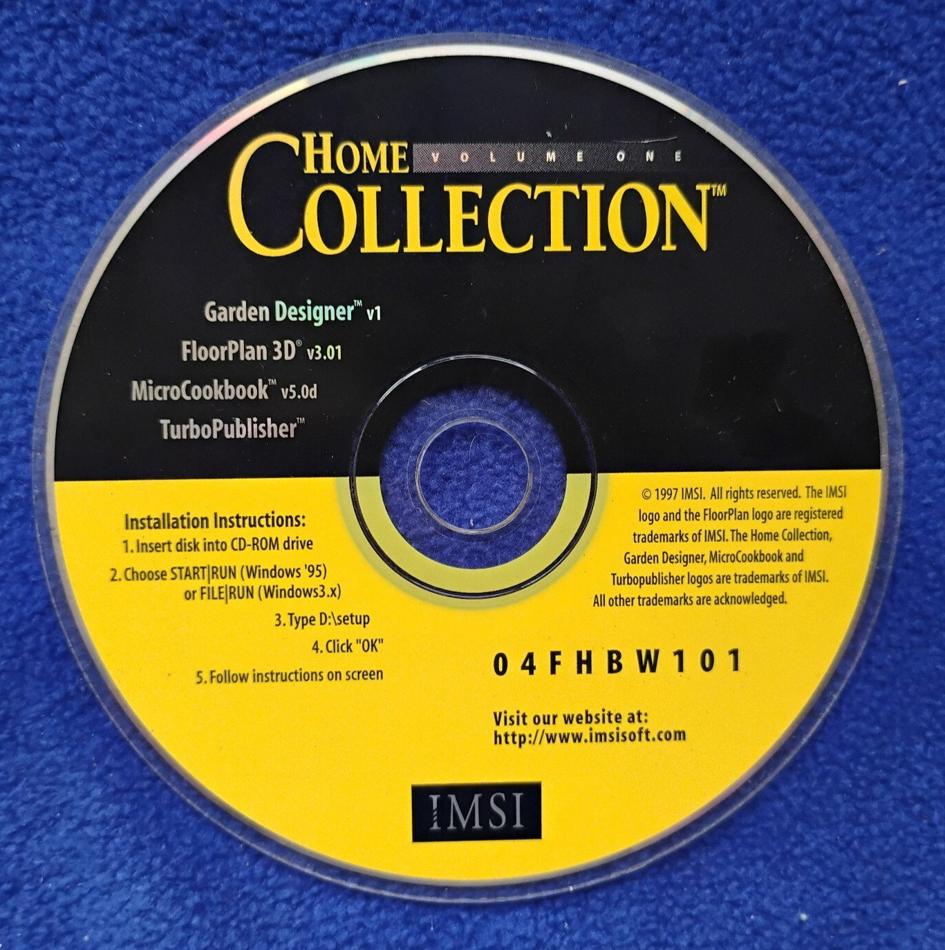 Home Voume One Collection (PC CD-Rom, 1997, IMSI Inc) Disc Only Floor Plan 3D