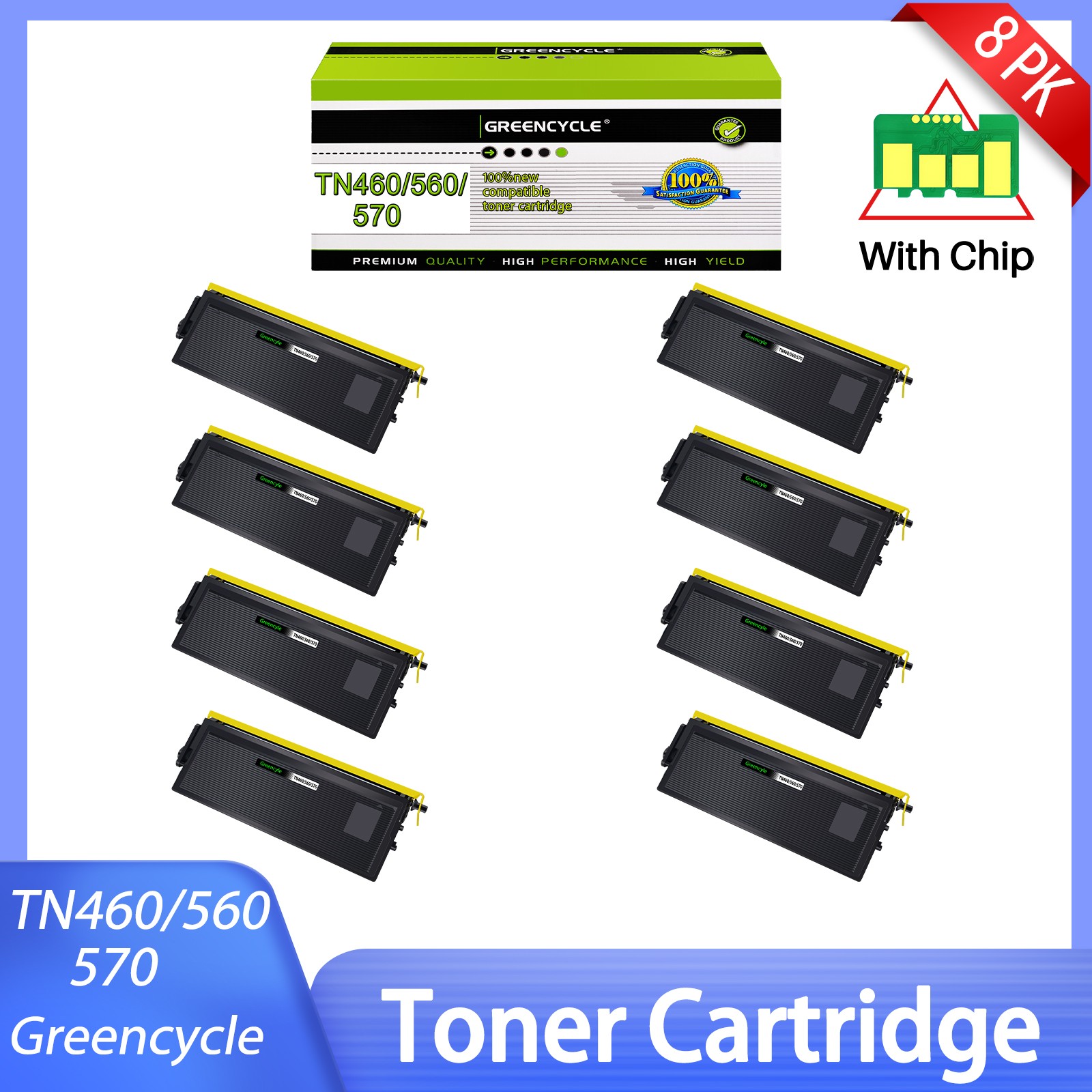 8PK TN460 Toner Cartridge For Brother HL-1030 1230 1240 1250 DCP-1200 MFC-1260