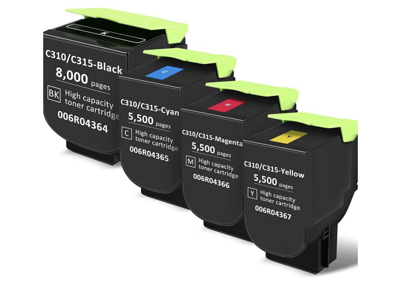 C310 C315 High Yield Toner 4-Pack Compatible Xerox 006R04364 65 66 67 CMYK
