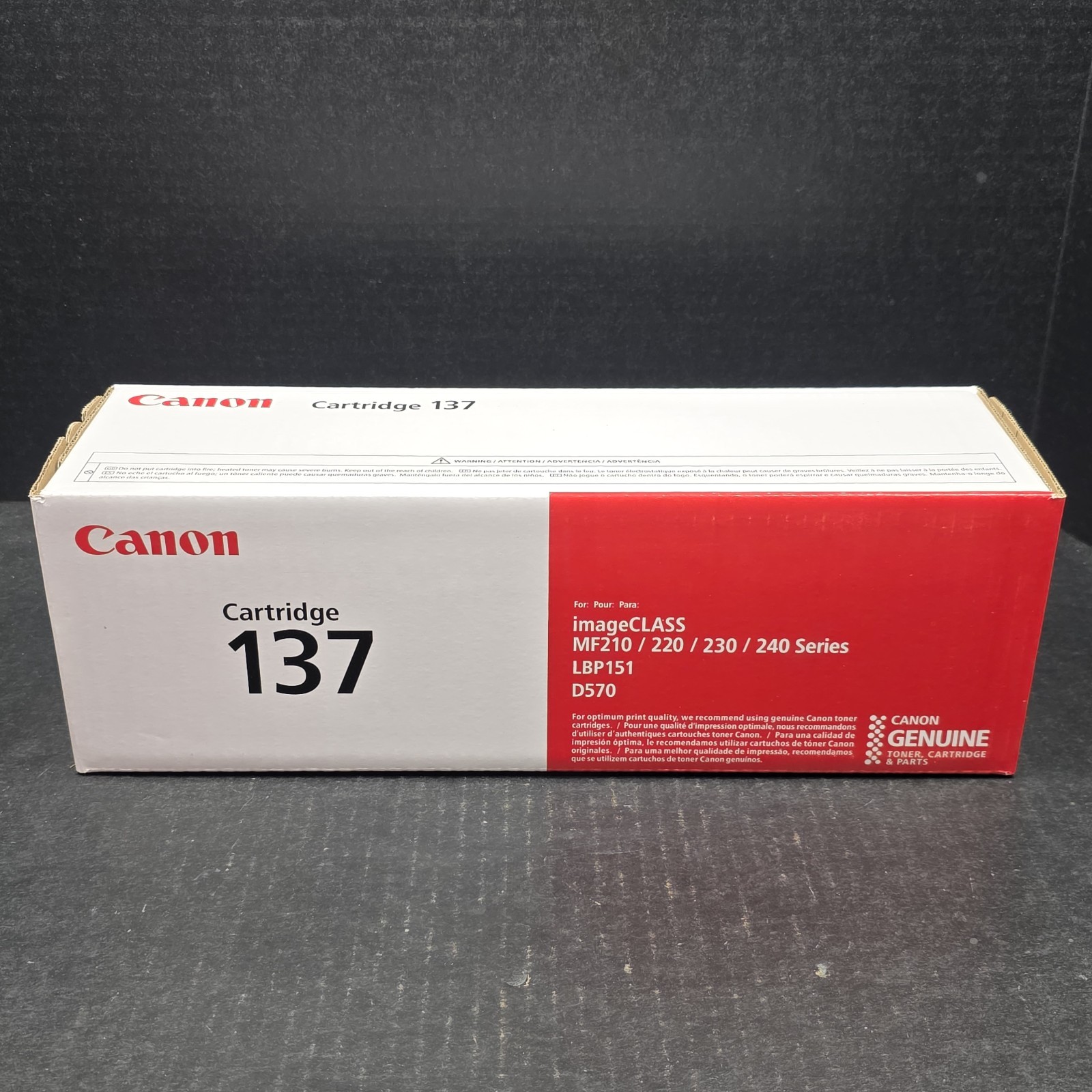 GENUINE Canon 137 Black Toner Cartridge, 9435B001, Brand New & Sealed