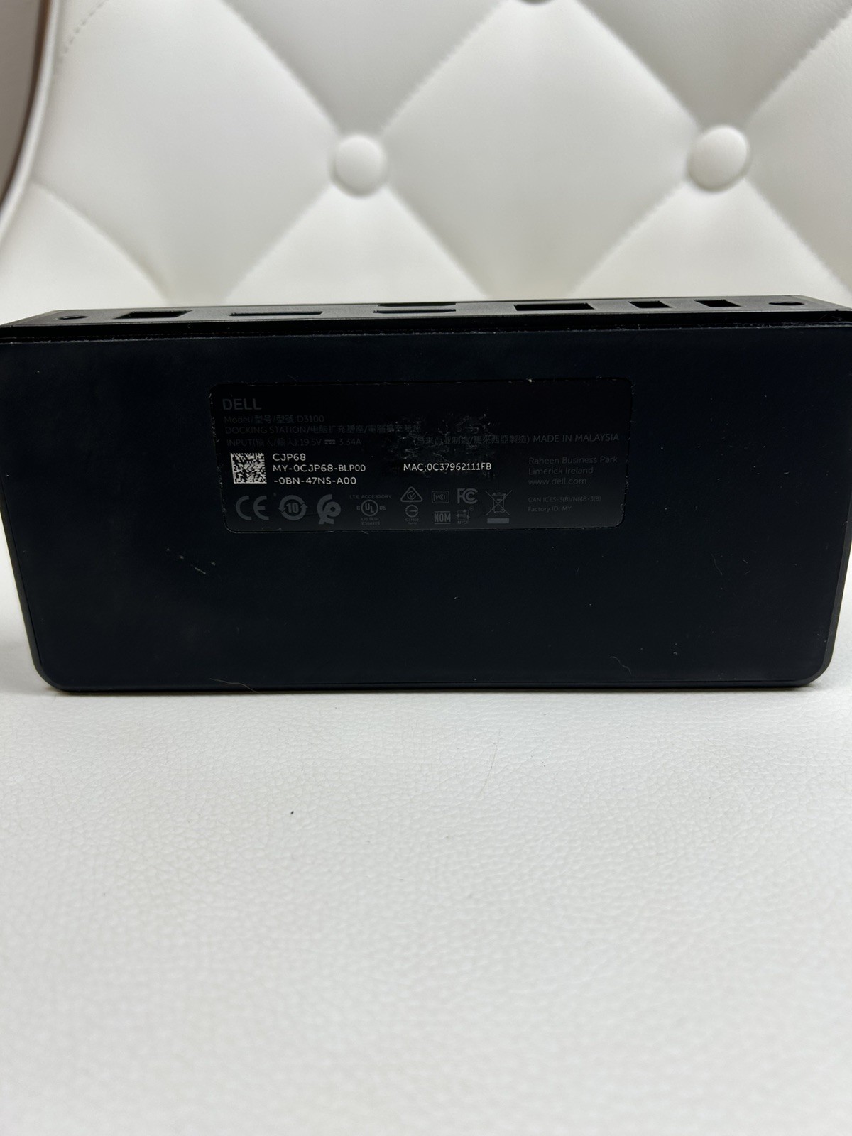 GENUINE Dell D3100 USB 3.0 Docking Station / NO ACCESSORIES