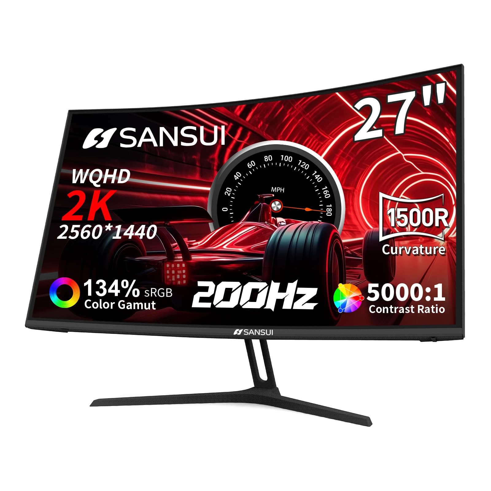 27 Inch WQHD 2560X1440 Curved Gaming Monitor 200Hz MPRT 1ms