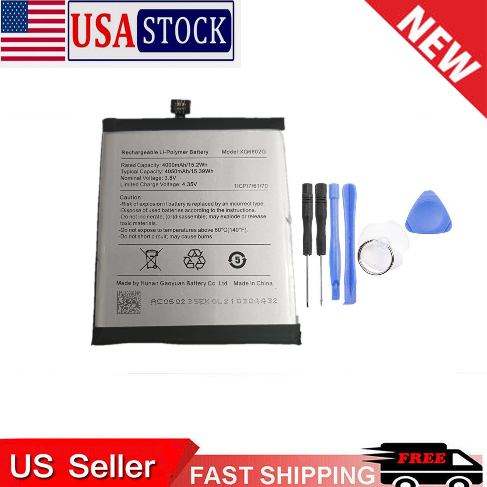 Replacement 3.8V Battery For Caterpillar Cat S62 XQ6602G 4000mAh/15.2Wh Phone
