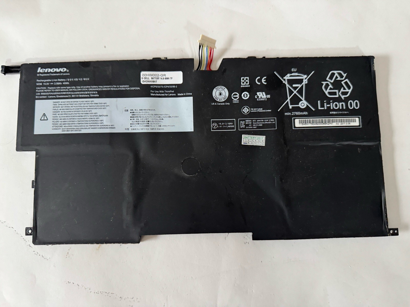 00HW003 00HW002 Battery For Lenovo ThinkPad X1 Carbon 3 2015 Gen 2 14" Series