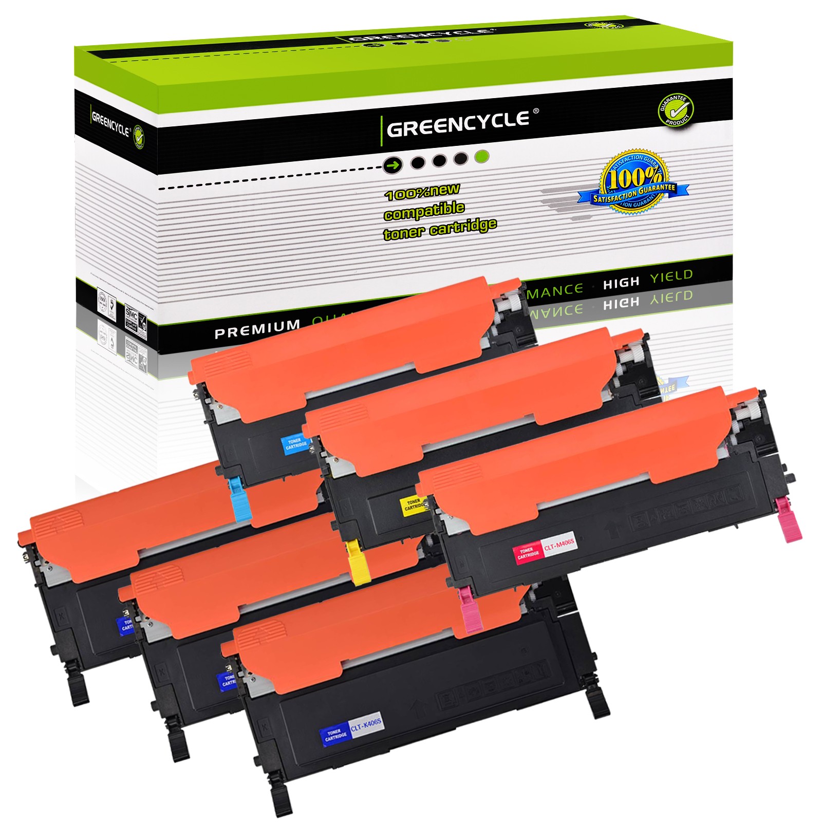 6PK Color CLT-406S 406S Toner for Samsung SL-C410 C412W C413w C460W C460FW C463W