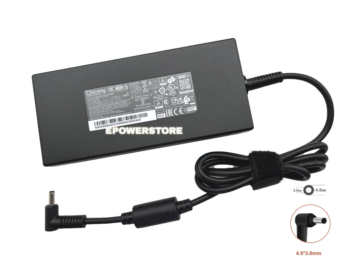 Original Chicony 240W AC Adapter Charger For MSI Katana 15 HX B14WGK-016US 4.5mm