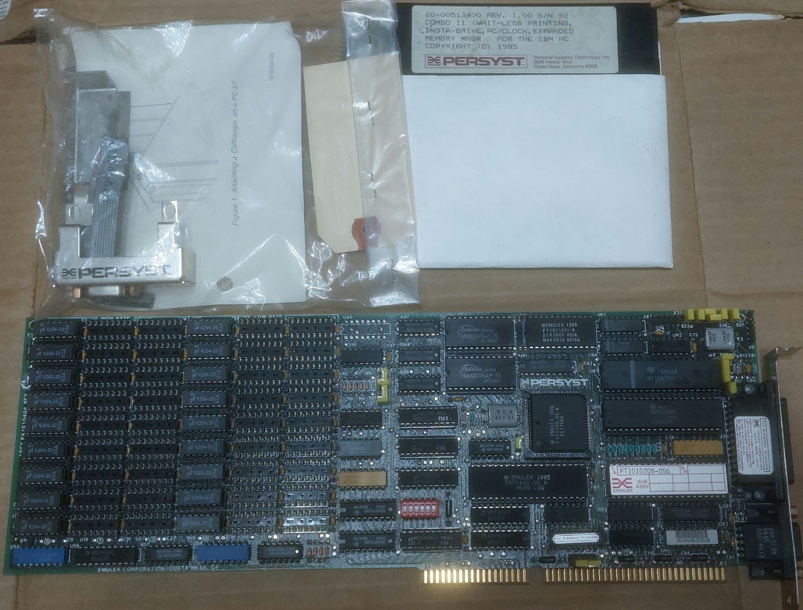 Persyst Combo II Multifunction Card Emulex IBM PC AT/XT Utility App Cliffhanger
