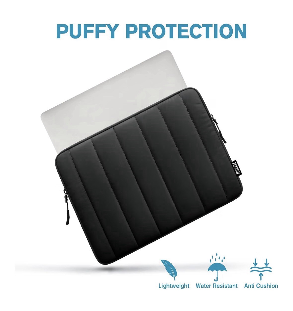 Puffy Laptop Case 16 in,Laptop Sleeve 16 inch for 16" Notebook,Black