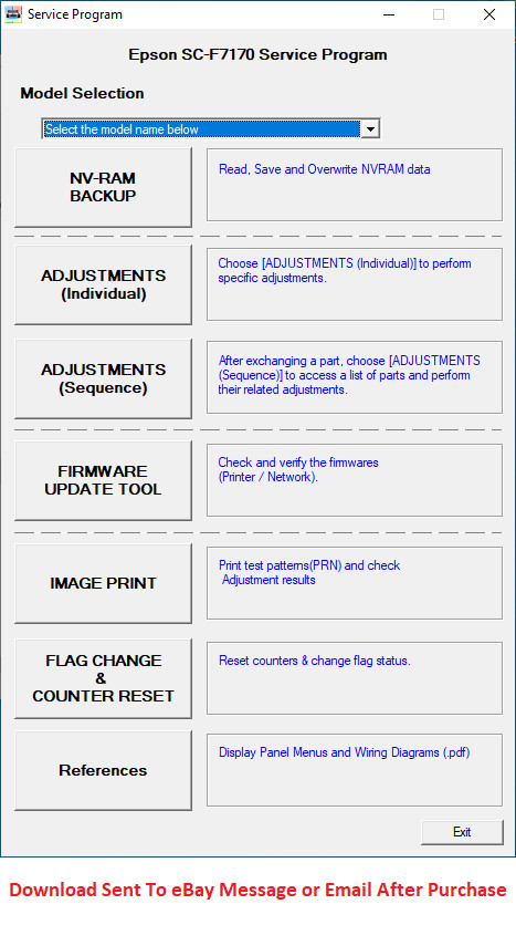 Epson Plotter Adjustment Surecolor F7000, F7100, F7200 Service manual included
