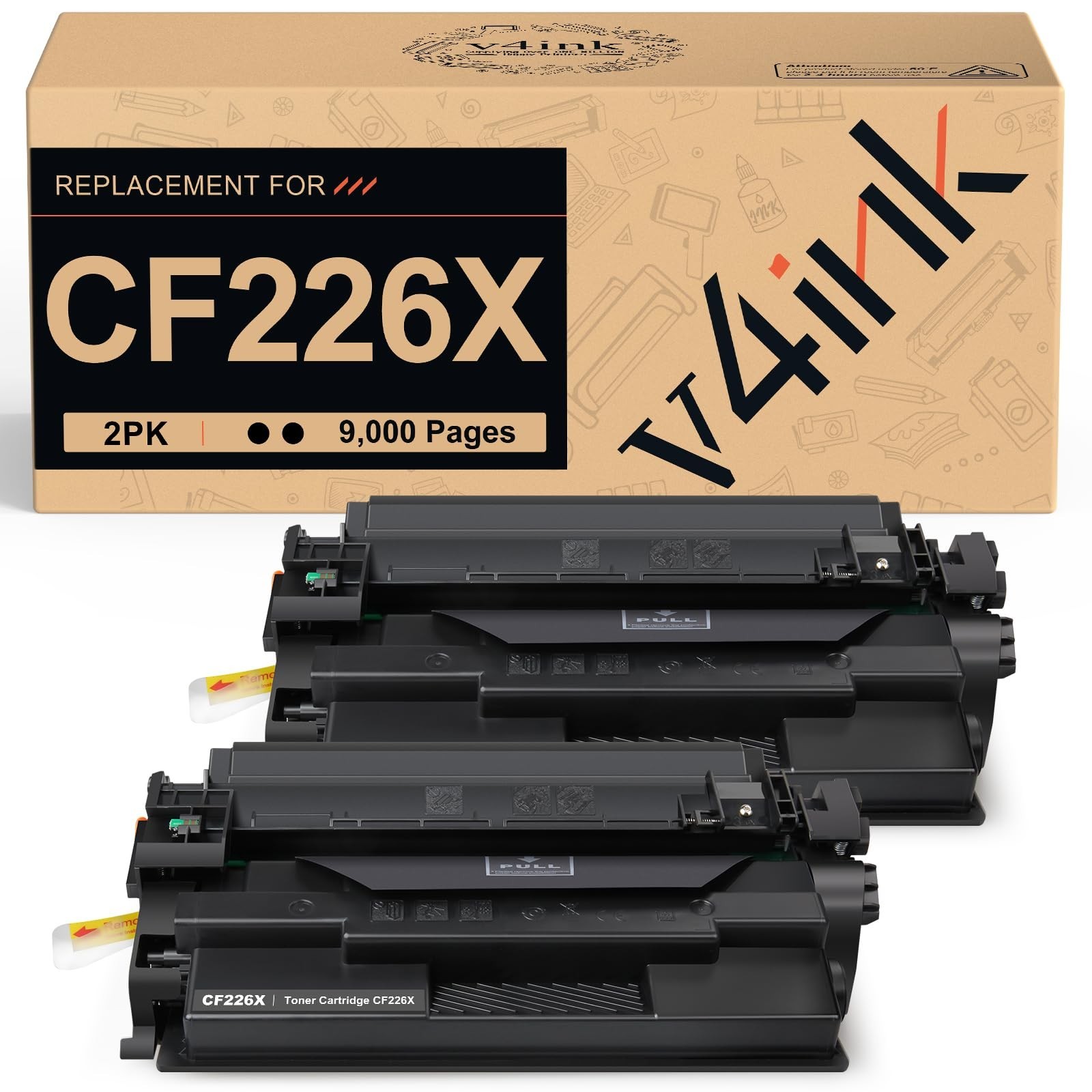 High Yield 26X Toner Cartridge 2-Pack Compatible for HP Pro M402 M426 Black Ink