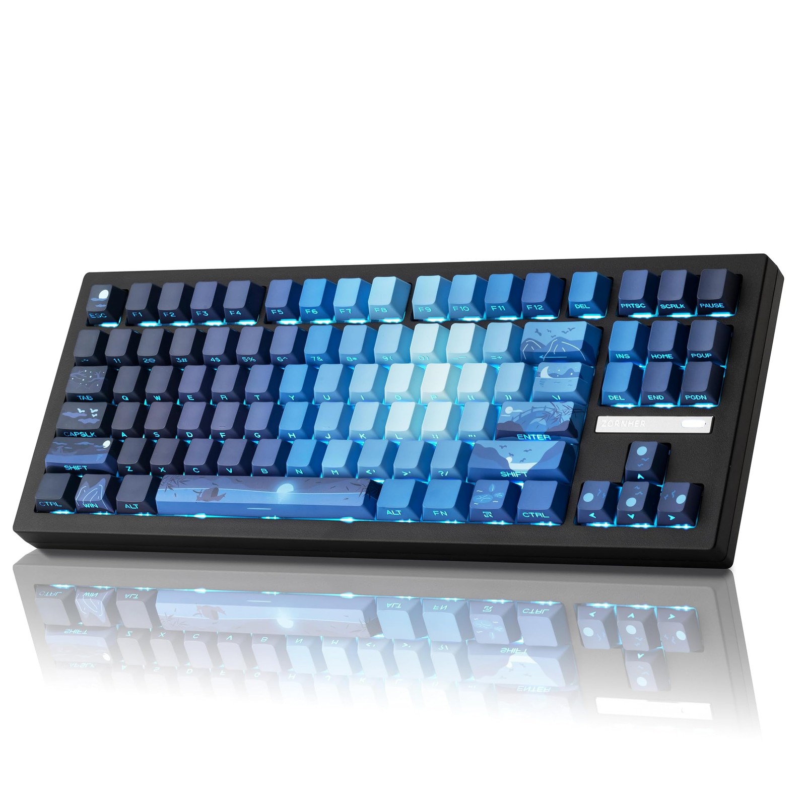 ZORNHER ZH870 Wireless Mechanical Gaming Keyboard,80% Blue Custom Creamy Sound K