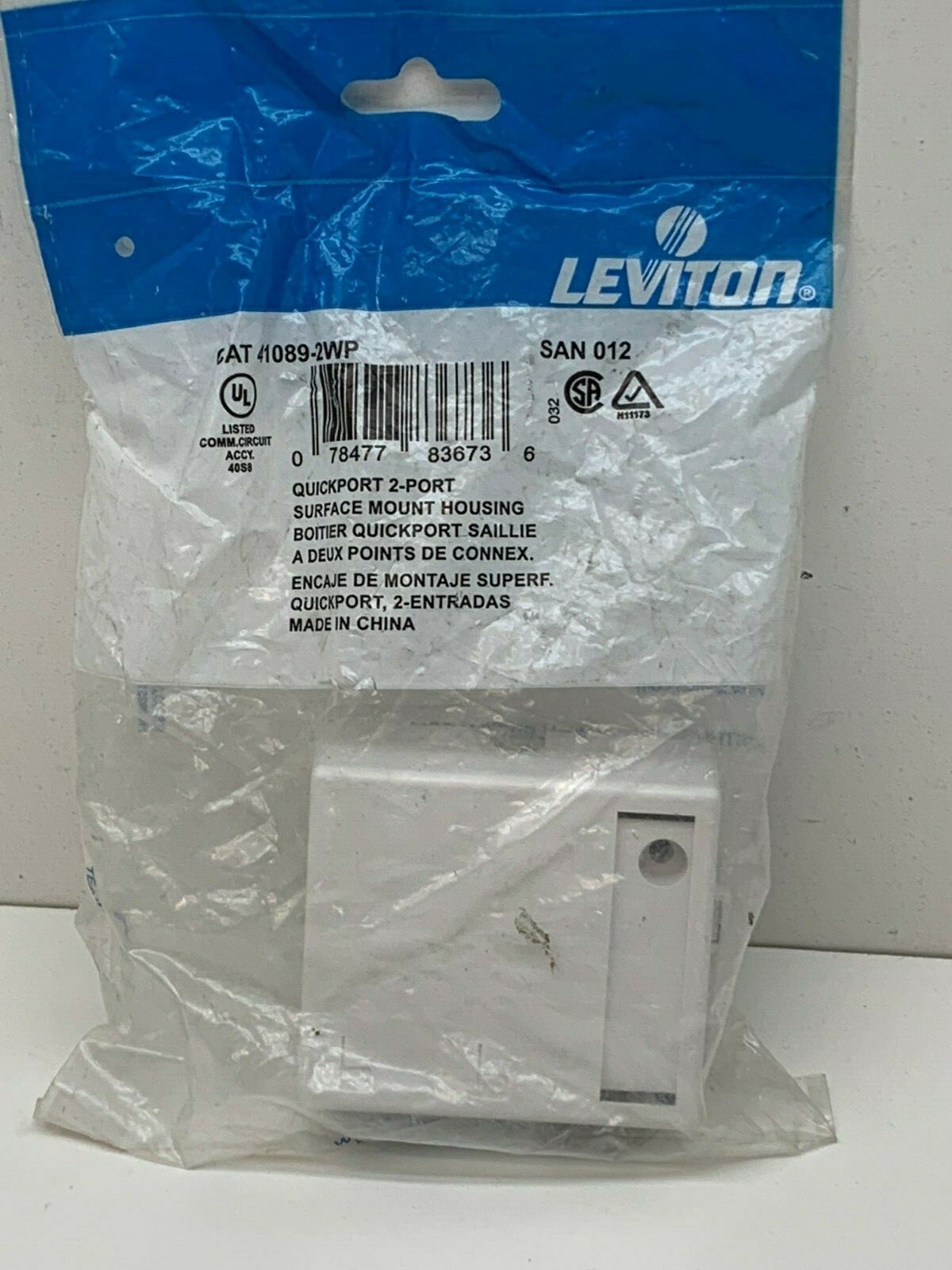 (6-Pack) Leviton 41089-2WP Quickport 2-Port Surface Mounting Housing White