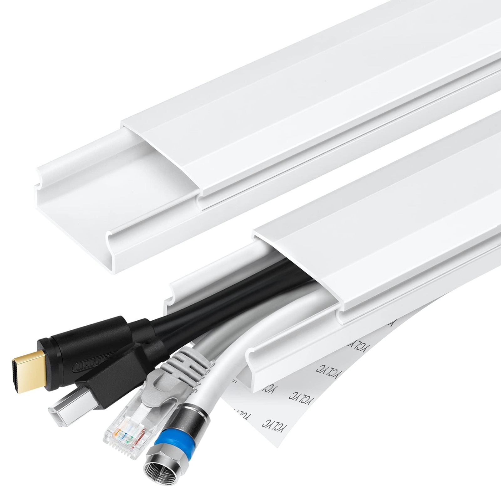 62.8 Inch PVC TV Cable Hider Wall Cord Management Paintable