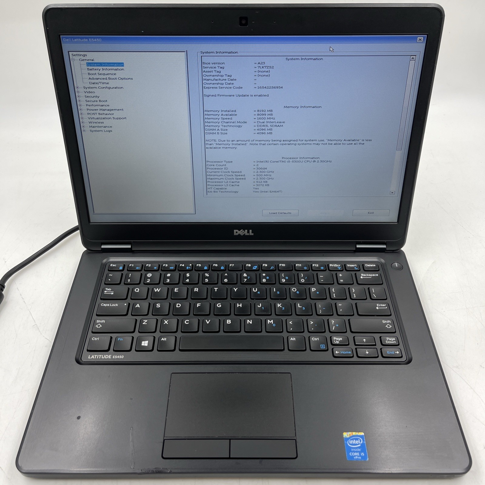 Dell Latitude E5450 i5-5300U 2.3GHz 8GB 240GB SSD NO OS Excellent Battery