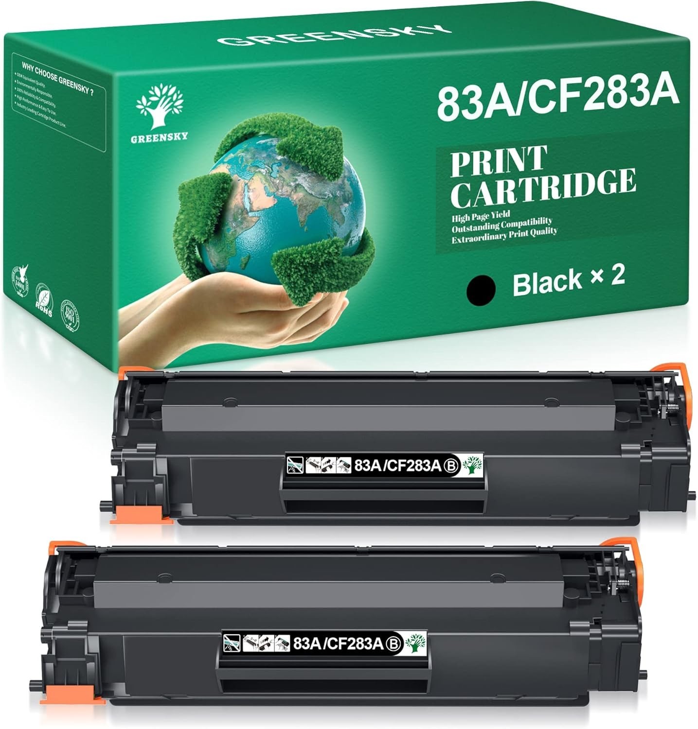 2PK CF283A Toner for HP 83A Toner Cartridge LaserJet Pro M127fn M127fw M255dn