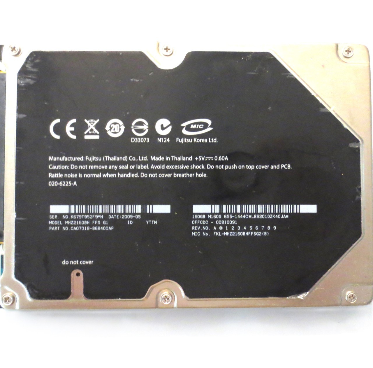 MHZ2160BH FFS G1 CA07018-B68400AP 0FFCDC-00810091 Thailand 160gb Sata 2009-05