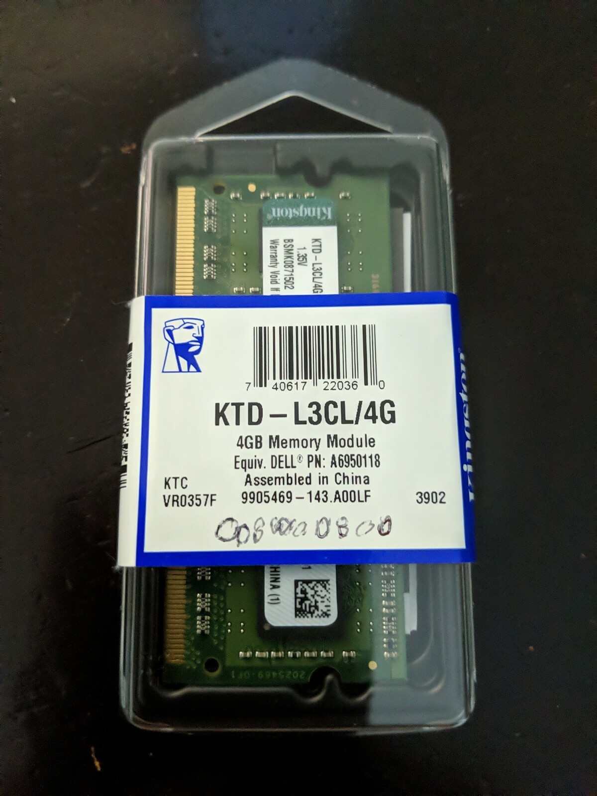 Kingston 4GB Memory Module KTD-L3CL/4G (Sealed/New) 