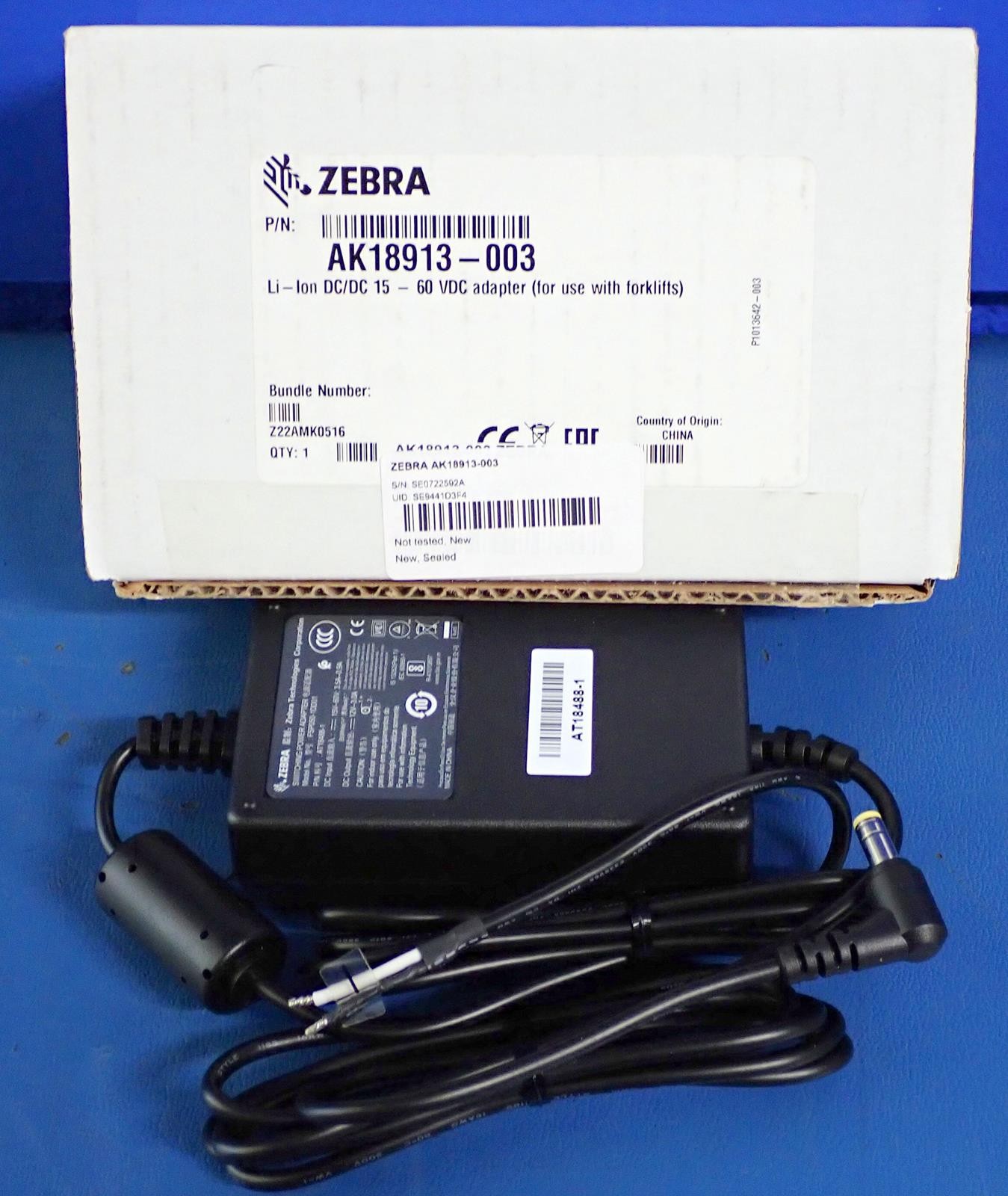 ZEBRA AK18913-003 P4T QLn ZQ600 Series DC Power Supply (15-60V) | New, Sealed