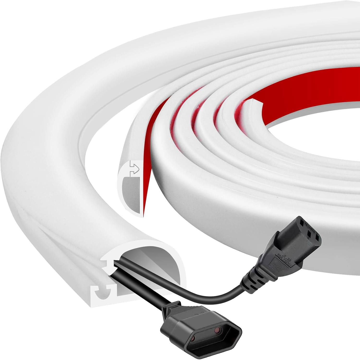Silicone Wall Wire Hider, Side Open Wire Covers for Cords on Wall, 20FT Self-Adh